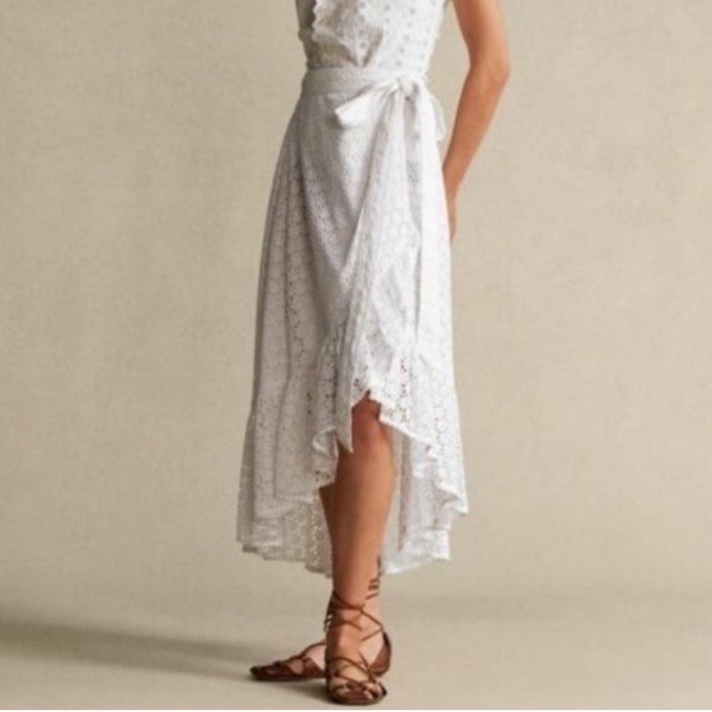 Polo Ralph Lauren Eyelet Wrap Skirt White NWT Sz 8